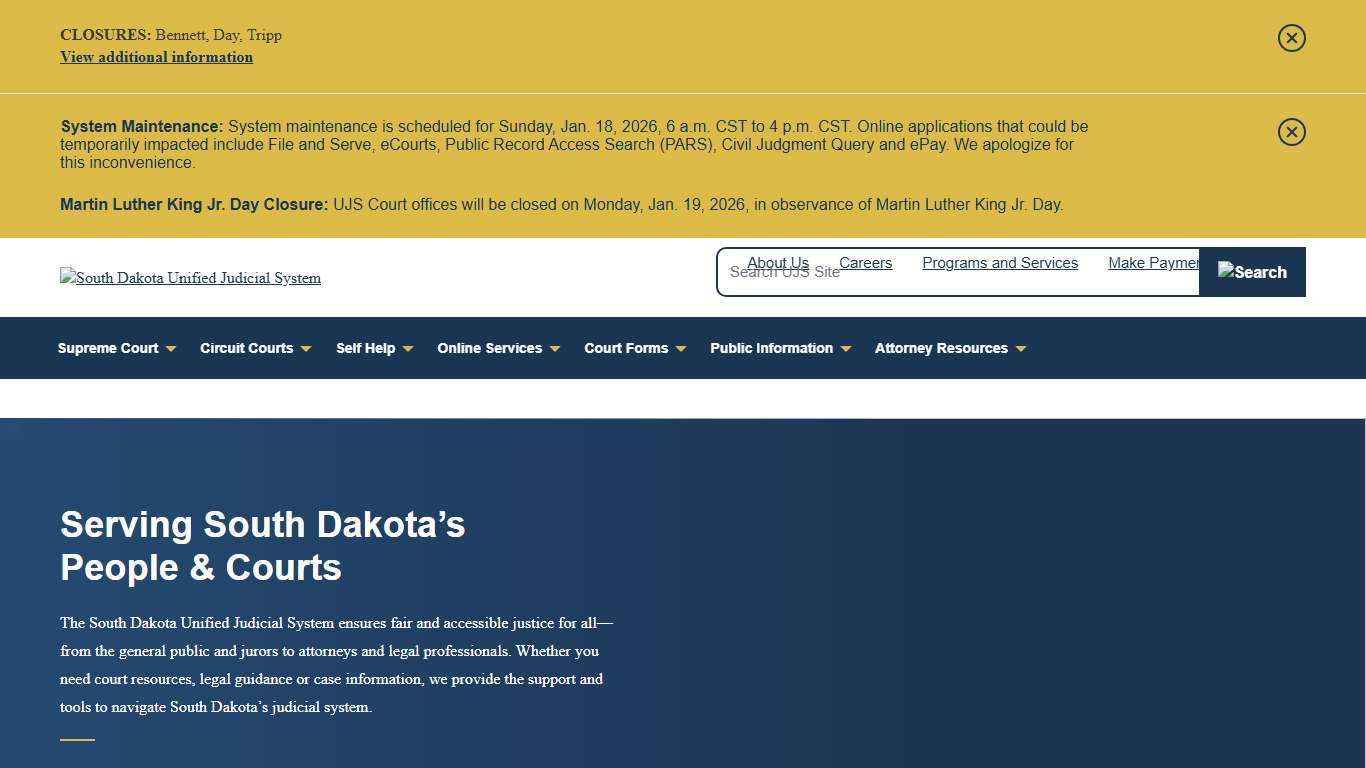 Home | South Dakota Unified Judicial System